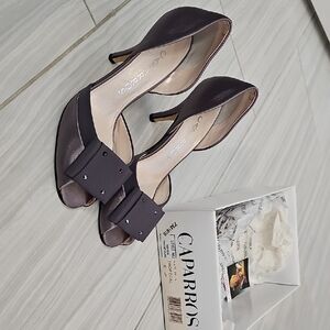 Caparros Women's Black Peep Toe Heels